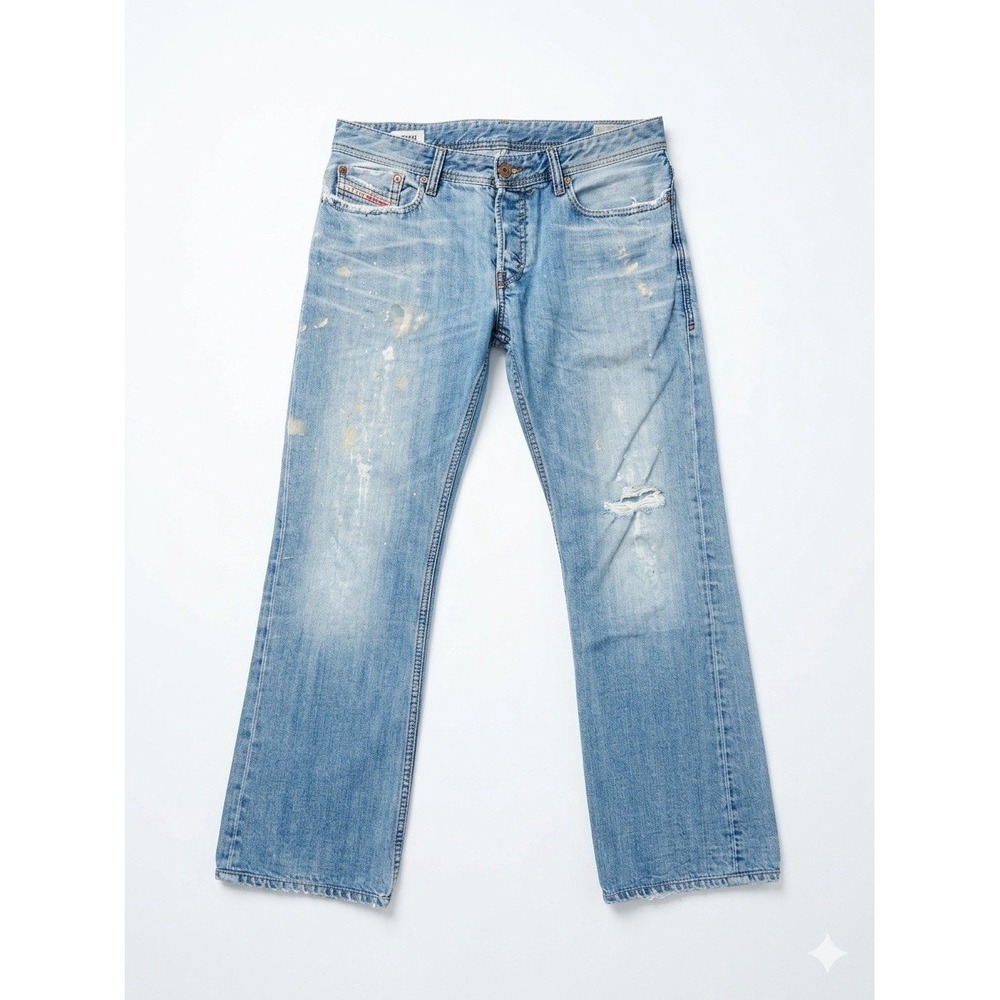 Diesel Jean Men Sz32x30(Fit 35x28)NEW-FANKER 0806R Regular Slim Bootcut Distress